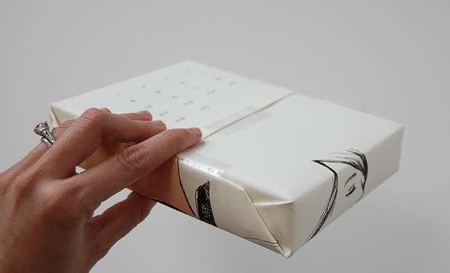 Recycled gift wrap ideas - old calendar