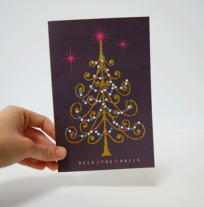 Recycled gift wrap ideas - holiday card transformed into a gift tag