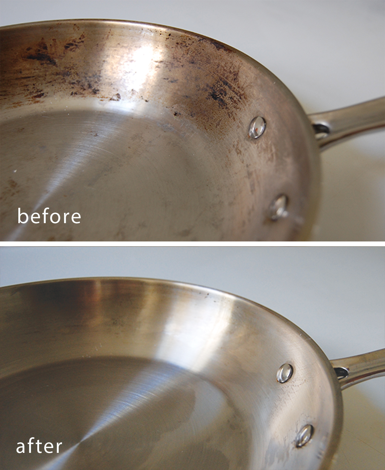 How to clean burnt stainless steel pots and pans naturally