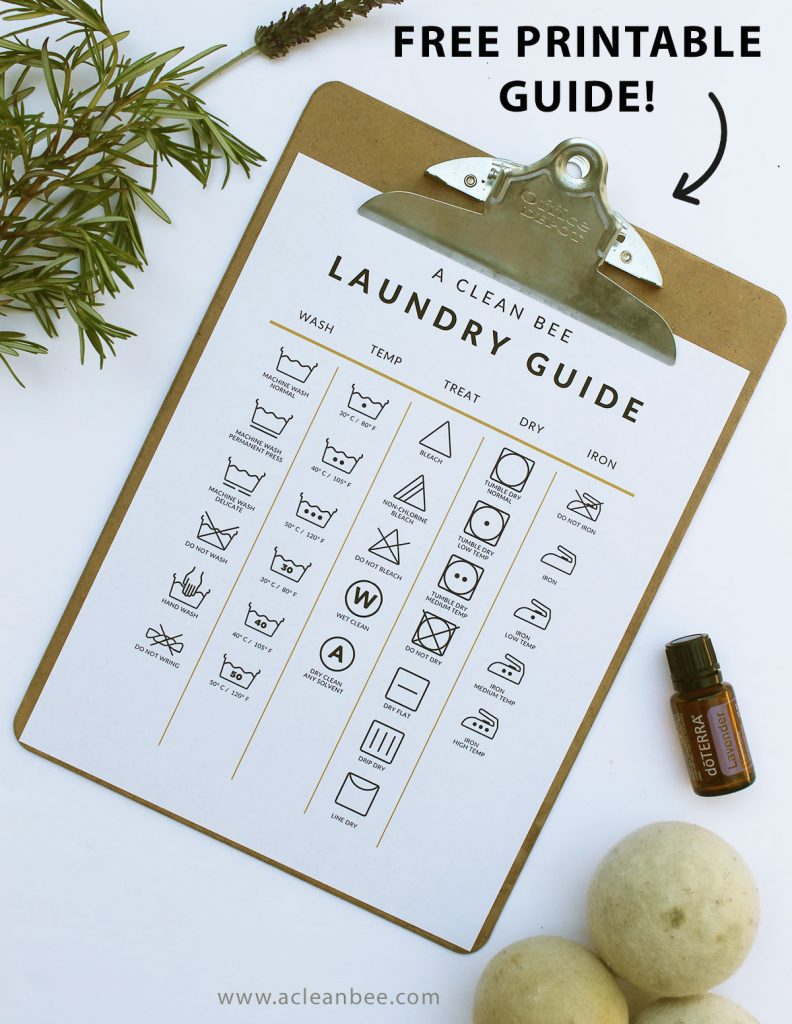 Free printable clothing care label guide