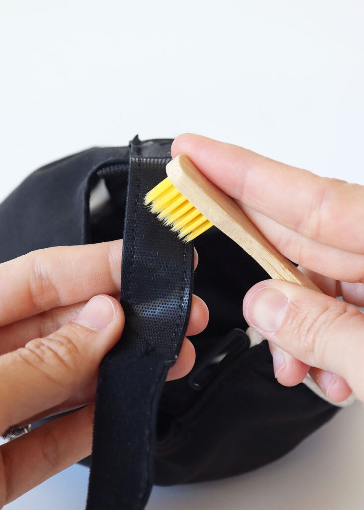 How to clean velcro with a toothbrush